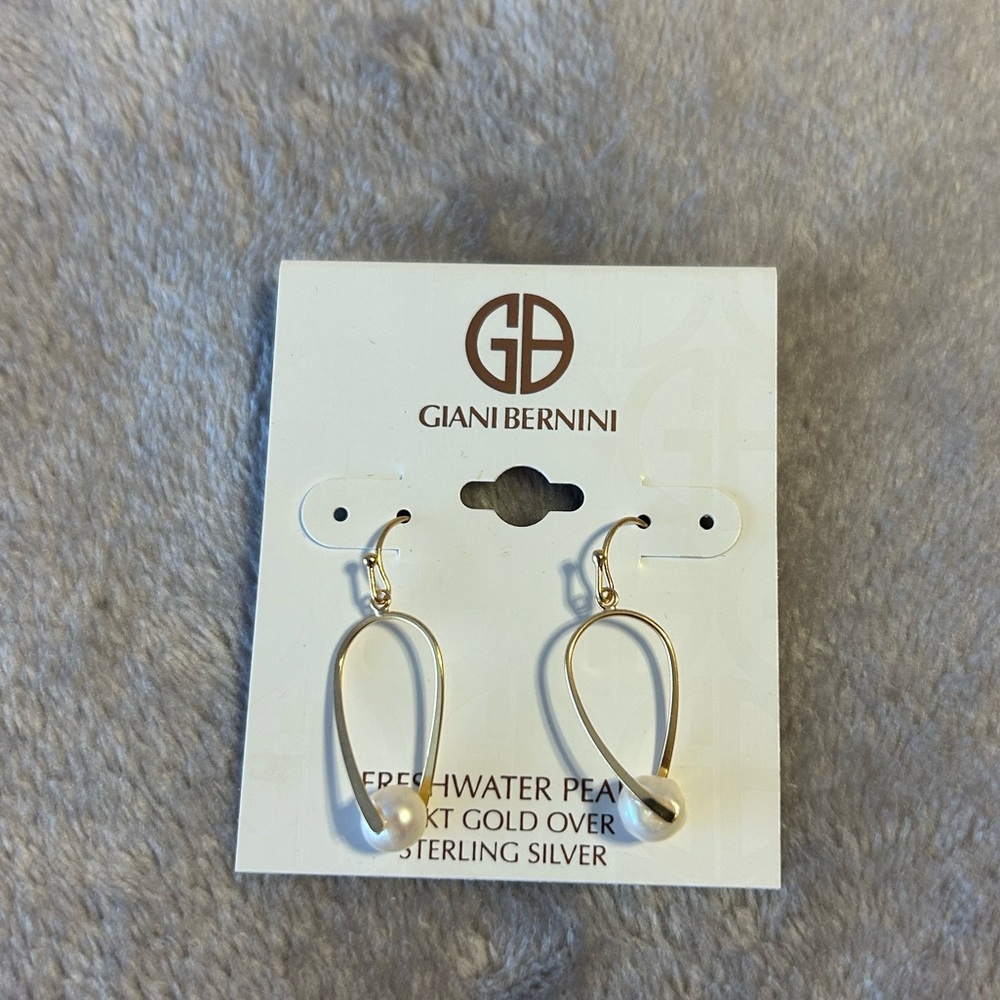 Giani Bernini Gold Pearl Drop Earrings